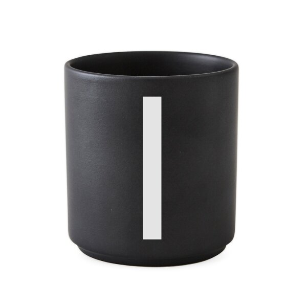 Design Letters Personal Porcelain cup/Becher/Tasse Schwarz A-Z - I