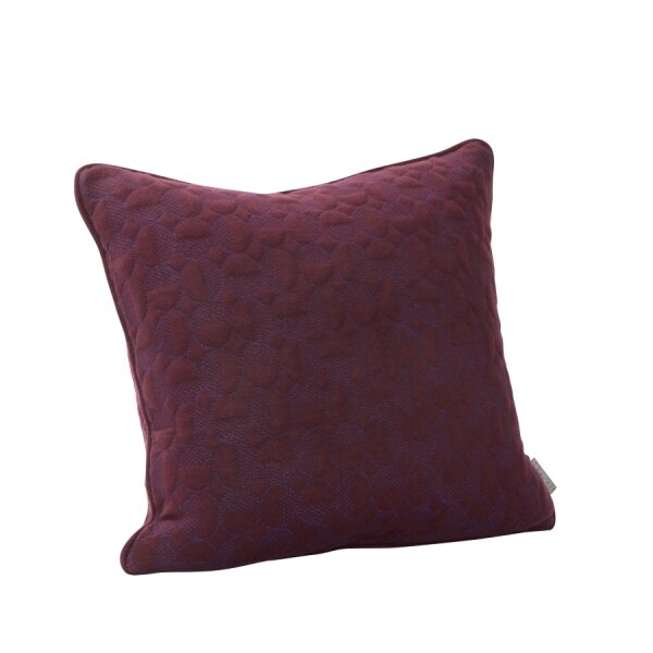 Pretty cushion w / pattern / filling, cotton, OEKO-TEX, bordeaux / blue 50 x 50cm