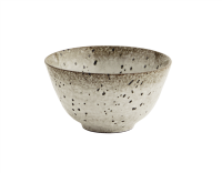 Madam Stoltz Small stoneware bowl in white, brown
