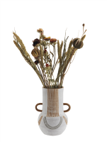 Madam Stoltz Terracotta Vase with Handles Grey,...