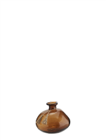 Madam Stoltz Organic Shaped Glass Vase with Tassels Brown