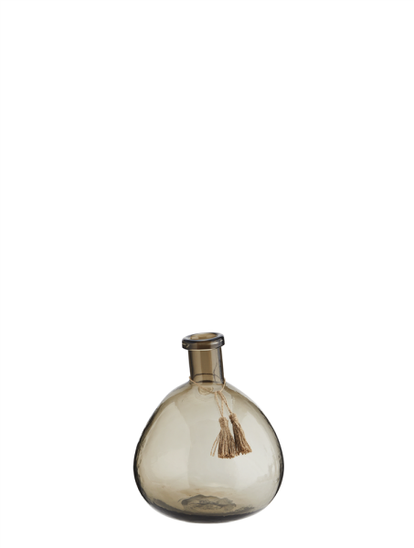 Madam Stoltz glass vase with tassels coffee