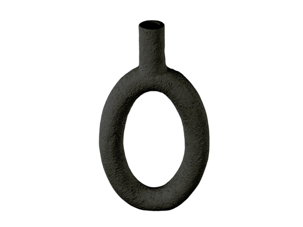 Present Time Vase Ring Oval Hoch Polyresin Grau