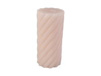 Present Time Pillar candle Swirl large soft pink 7x15cm