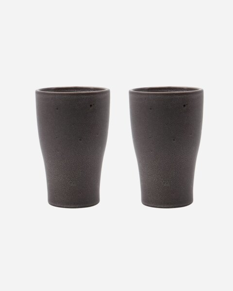 House Doctor thermo mug, Liss, Dark grey, Set of 2, H: 14 cm, dia: 9 cm