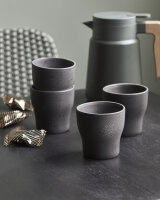 House Doctor thermo mug, Liss, dark gray, set of 4 H: 9 cm, dia: 9 cm