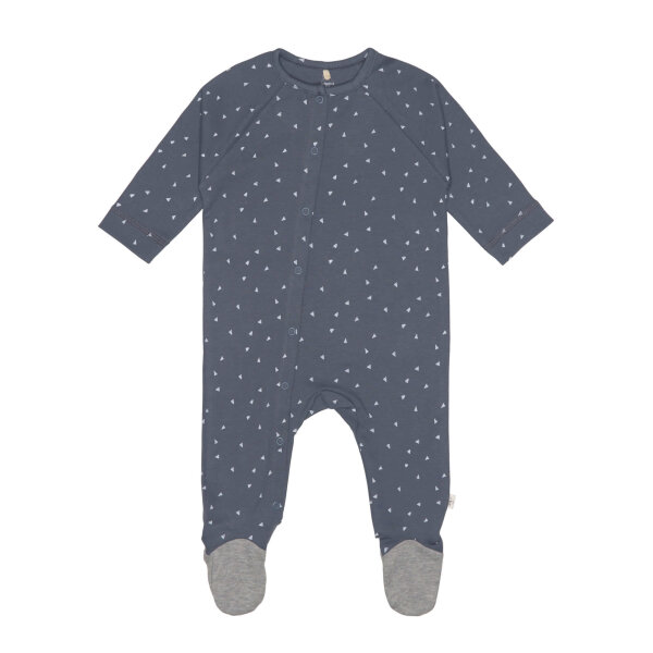 Casual Pyjama Met Voetjes Gots Driehoek Blauw 50/56, 0-2 maanden