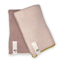 Saga washcloth set of 2 Blio Woodrose 25 x 25 cm GOTS certified organic cotton
