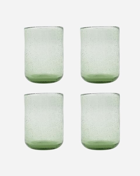 House Doctor Glass, Rich, Light green Set of 4 H: 11 cm, Ø: 9.5 cm