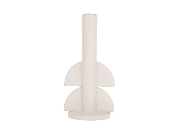Present Time Candlestick Half Bubbles Polyresin Ivory