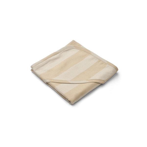 LIEWOOD Mie hooded towel Y/D stripe: Safari/sandy One Size