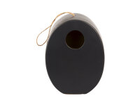 Present Time Ovales Vogelhäuschen aus Keramik, Schwarz