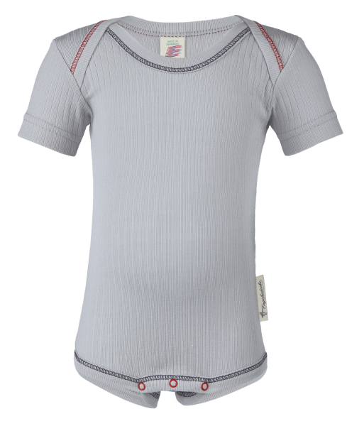 ENGEL baby bodysuit, short sleeve, IVN BEST in silver, size 62/68