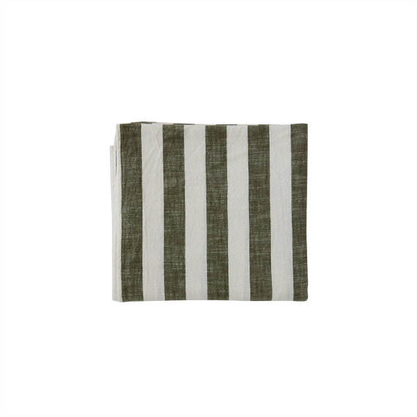 OYOY Striped tablecloth Olive 200 x140 cm