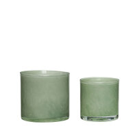 Pretty Akin Candlestick/Flower pot Green (Set of 2)