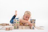 Just Blocks Houten Bouwstenen "City Small" Natuurlijke houten blokken voor open spel