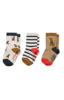 LIEWOOD Silas socks 3-pack Vehicles / Dove blue 29/32