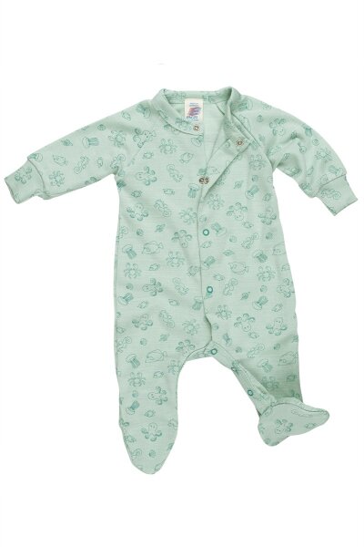 ENGEL one-piece pajamas with foot, GOTS, pastel mint (printed)