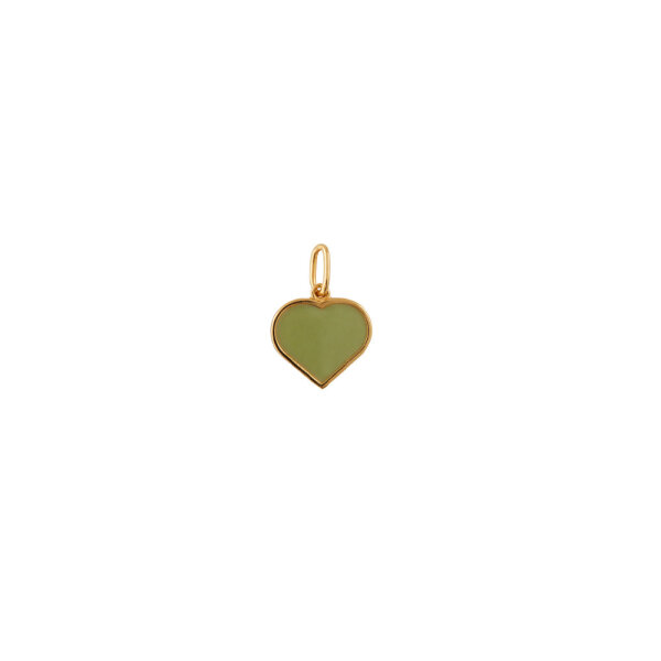 Design Letters enamel pendant heart - 18K gold plated - green