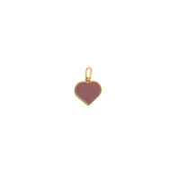 Design Letters enamel pendant heart - 18K gold plated -...