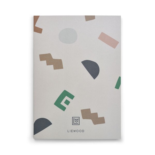 LIEWOOD Jae Notitieboek medium Grafisch alfabet / Sandy ONE SIZE