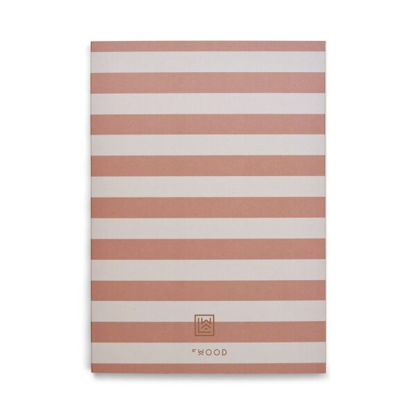 LIEWOOD Jae Notizbuch/Skizzenbuch medium Stripe Tuscany rose / Sandy ONE SIZE