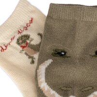 Konges Sl&oslash;jd Jaquard animal socks 2-pack DINO