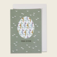 ava&yves folding card easter egg, green/white/purple...