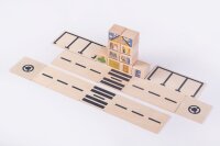 Just Blocks Holzbauklötze „City Mini" Naturholzklötze für offenes Spiel