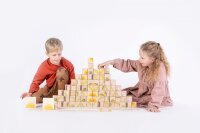 Just Blocks Houten Bouwstenen "GAIA Medium" Natuurlijke Houten Blokken voor Open Spel