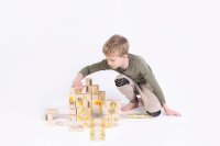 Just Blocks Houten Bouwstenen "GAIA Small" Natuurlijke Houten Blokken voor Open Spel
