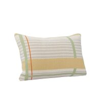 Pretty Quadrum Knitted Cushion Beige/Orange/Green