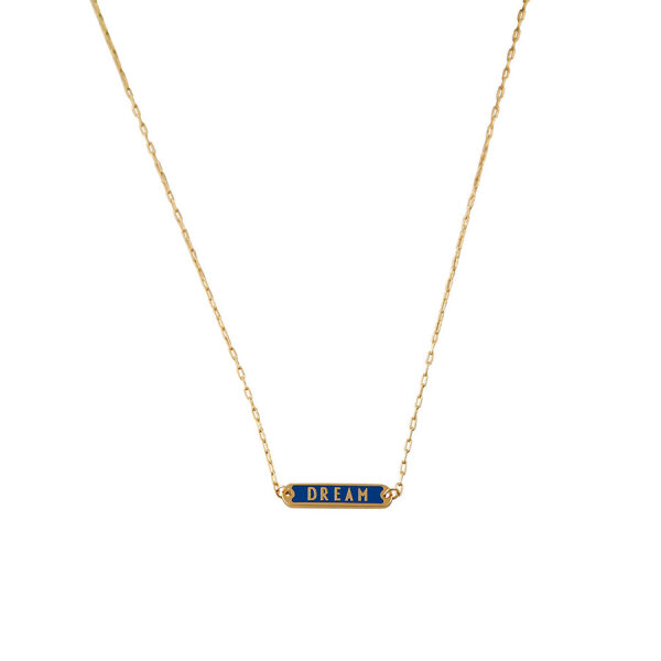 Design Letters Candy Serie: Halskette - Dream -18k vergoldet- Blau