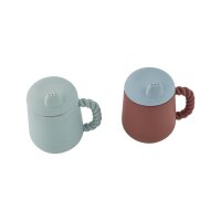 OYOY Kappu-Cup-Deckel Pale Mint / Dusty Blue – 2er-Pack Ø6,5 x H5 cm