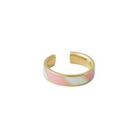 Design Letters Candy Series: Striped Ring - 18K Gold...