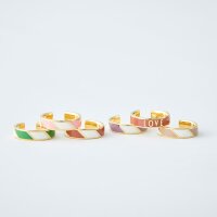 Design Letters  Candy Serie: Gestreifter Ring - 18K...