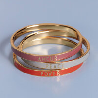 Design Letters Candy Series: Word Bangle - 18K Gold Plated - DARK PINK
