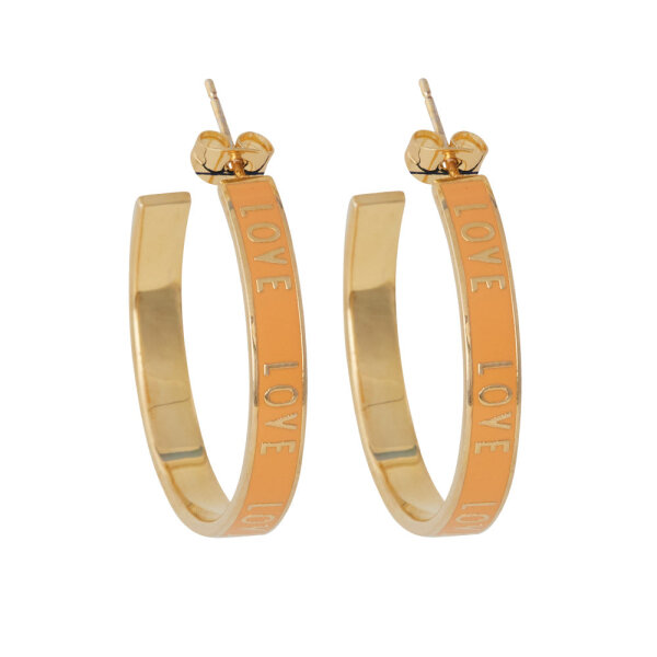 Design Letters Candy Series: Word Earrings 35mm (Set of 2) - 18K Gold Plated - ORANGE