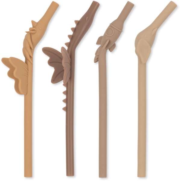 Konges Sløjd silicone mix straw 4-pack HORTENSIA MIX one size