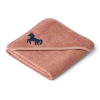 LIEWOOD Batu Baby Hooded Towel Horses / Dark rosetta ONE...