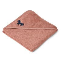 LIEWOOD Goya hooded towel Horses / Dark rosetta ONE SIZE
