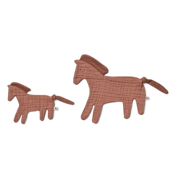 LIEWOOD Janai cuddle cloth 2-pack Horses / Dark rosetta ONE SIZE
