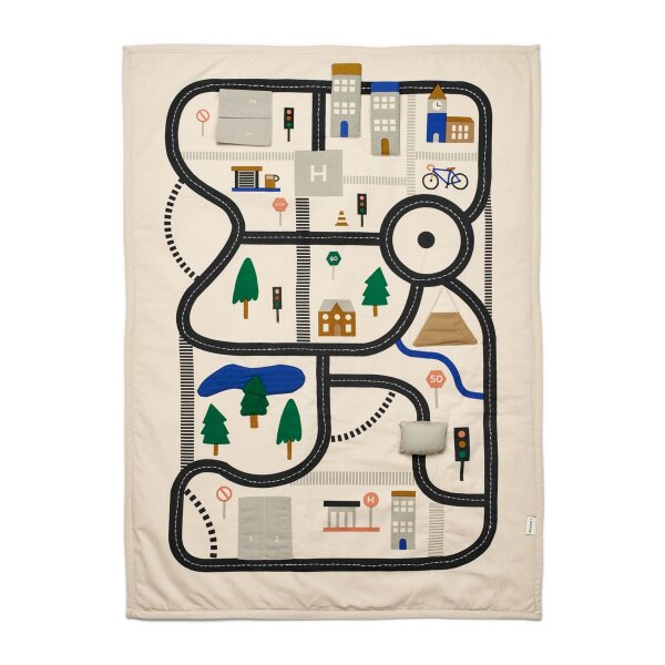 LIEWOOD Adonna Transportable Activity Blanket Road map / Sandy ONE SIZE