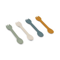 LIEWOOD Jan 2 in 1 cutlery 4-pack Faune green multi mix ONE SIZE